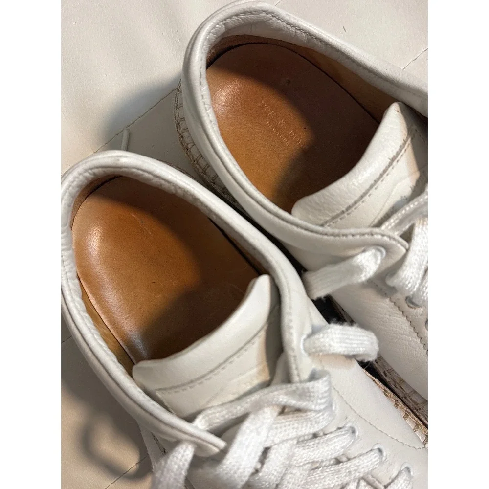 Rag & Bone Kent Leather‎ Platform Espadrille Sneakers Size 36.5